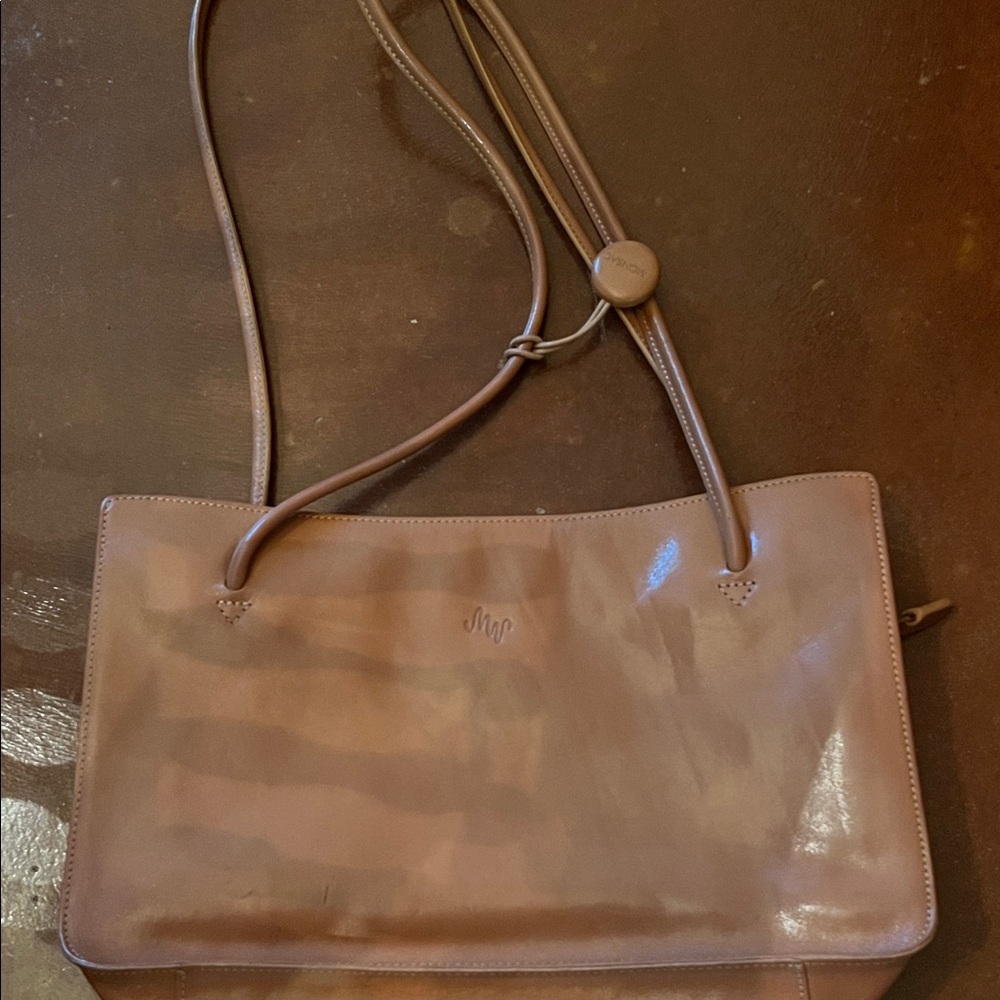Monsac Tan Leather Shoulder Bag